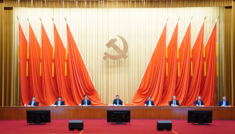 2月20日，党史学习教育动员大会在北京召开。中共中央总书记、国家主席、中央军委主席习大大出席会议并发表重要讲话。新华社记者 翟健岚 摄